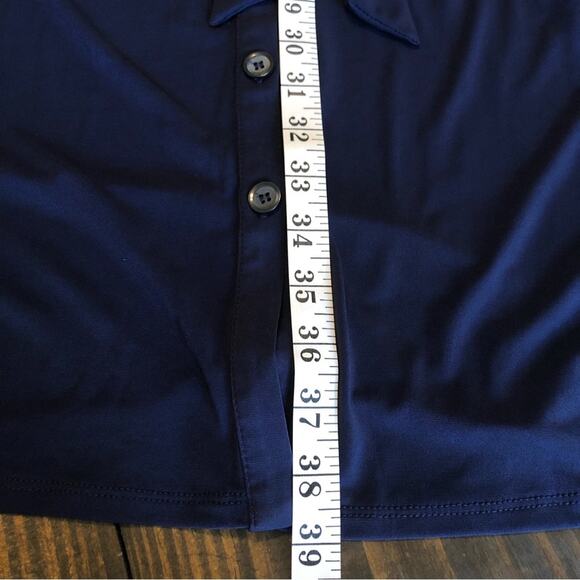 Max & Cleo Dress Women’s Size 4 Navy Ruffle Belted Button Down Midi Casual - Picture 6 of 8